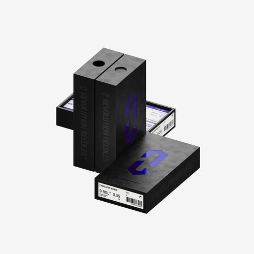 Revolution Cartridge Round Shader needle detail — curved grouping for even color distribution on skin
